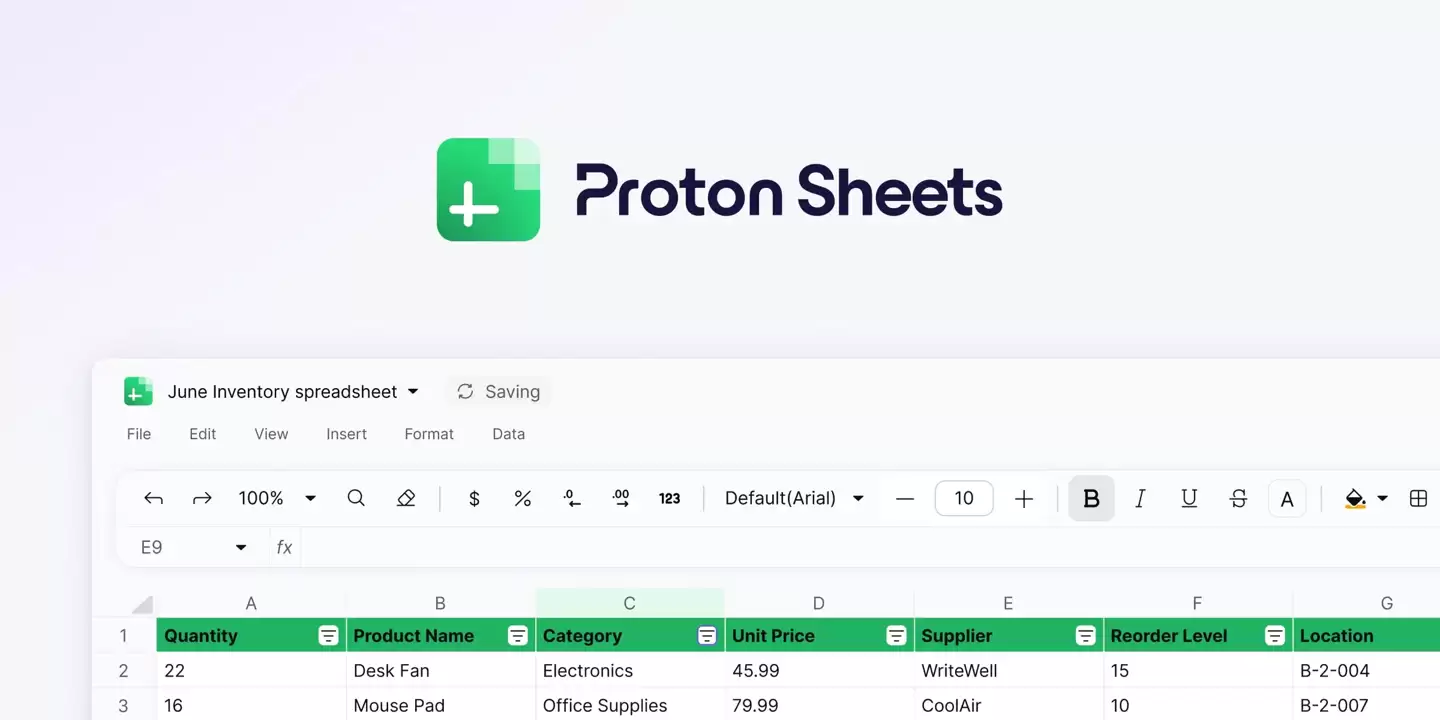 拒绝 AI 偷看数据:Proton 推出加密表格 Sheets,剑指微软 Excel