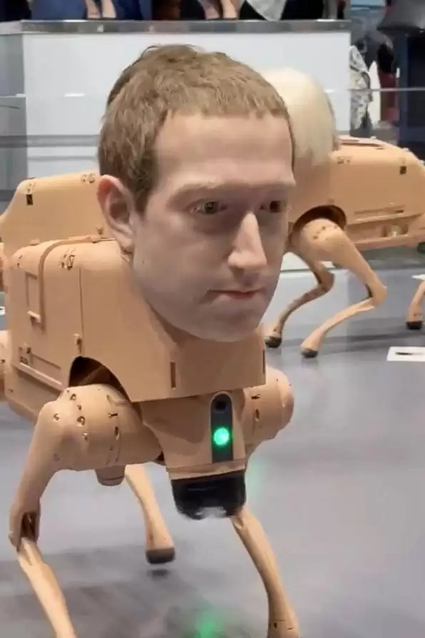 Beeple新作普通动物：机械狗戴名人面具上演科技荒诞剧