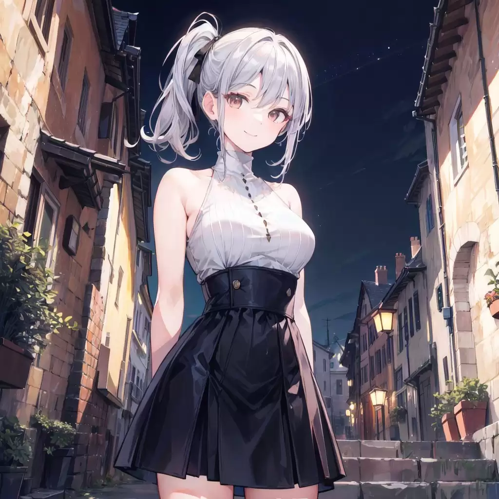 AI少女绘：超短裙黑丝尽显魅惑身材