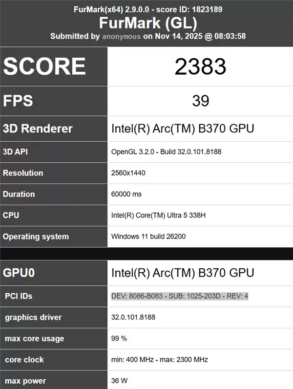 Intel 10核锐炫B370集显跑分曝光:超RTX 3050