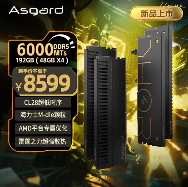 内存价格上天了！阿斯加特推出256GB套装：16999元比RTX 5090还贵！