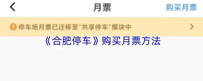 《合肥停车》购买月票方法