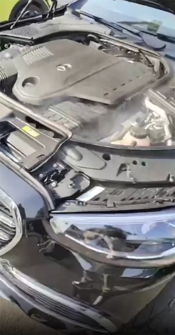 79万刚买3天的奔驰S400在街头自燃 车主要求退换车被拒