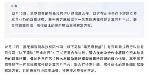 黑芝麻智能与元戎启行战略合作共推智能驾驶产业化