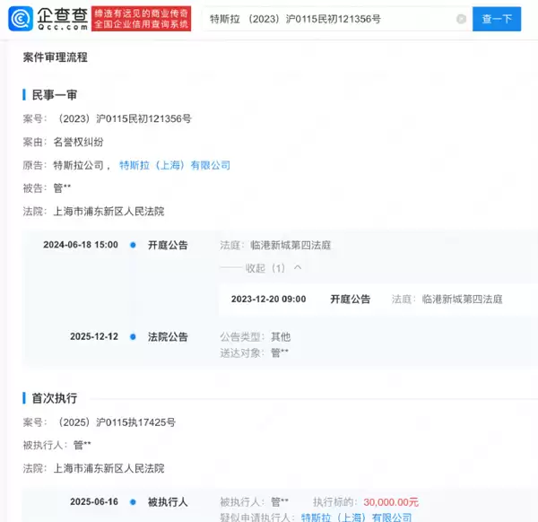 特斯拉告选车网总裁管学军索赔500万元 法院判决赔偿3万