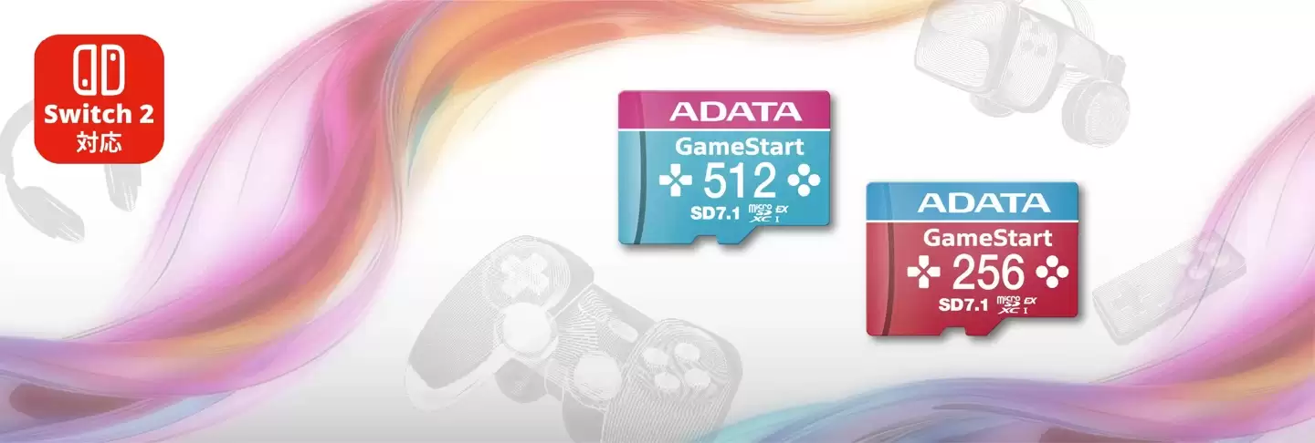 威刚在日本推出 GameStart 款 microSD Express 存储卡，游戏手柄主题设计