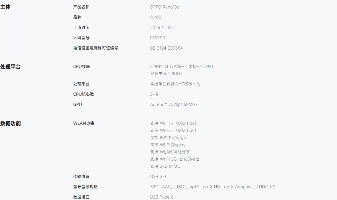 全系2899元起OPPO新机发布:6.59英寸1.5K屏+骁龙7处理器+6500mAh电池