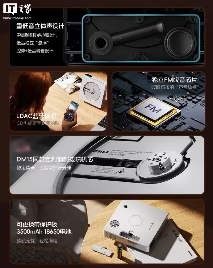 飞傲雪漫天 BEATBOX 便携 CD 播放器亮相:内置重低音立体声喇叭、支持抓轨,预计明年2月上市