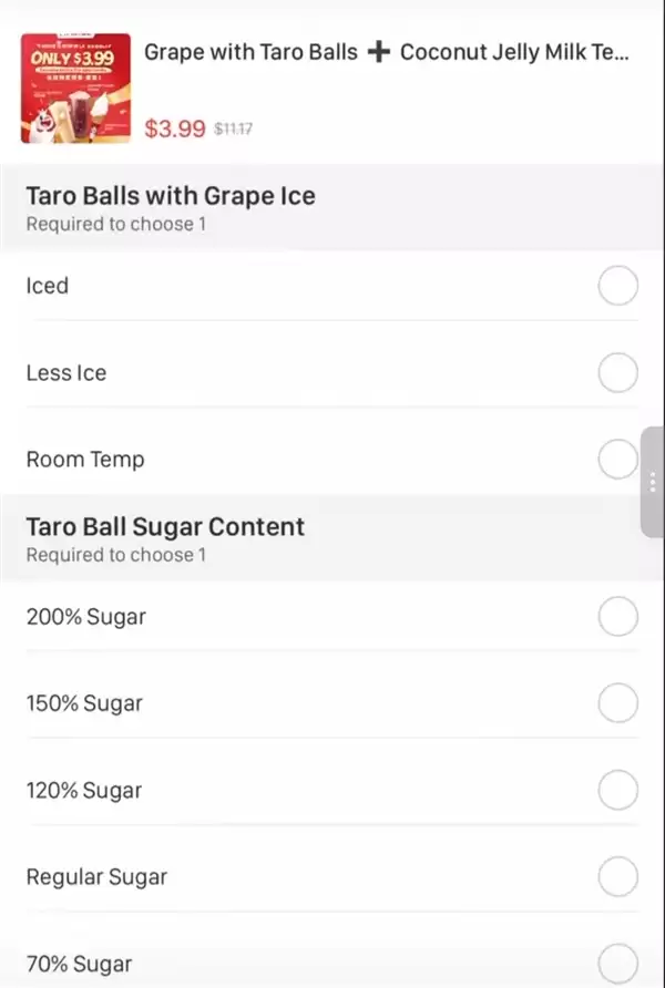 可选200%糖度 美国蜜雪冰城已登陆外卖平台:套餐3.99美元