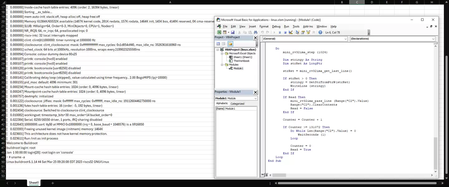 开发者成功在 Excel 表格中“运行 Linux”