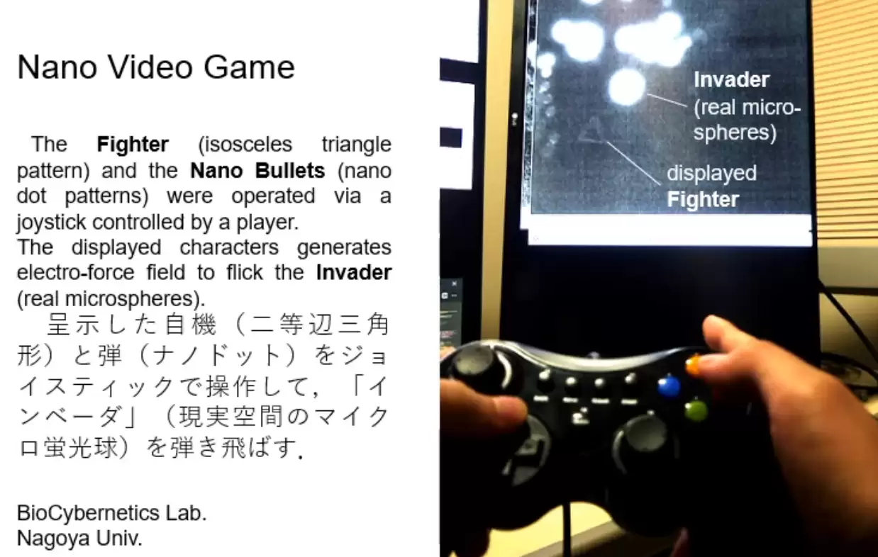 世界上最小的射击游戏：日本研究人员用手柄操控“纳米飞船”