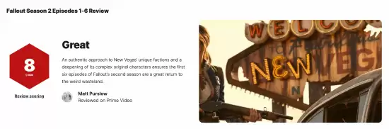 辐射第二季前六集获8分好评,叙事升级致敬经典