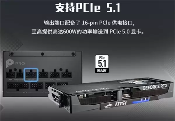 微星 PRO A1000PL PCIE5 电源上市：ATX3.1+PCIe5.1 双认证，首发 699 元