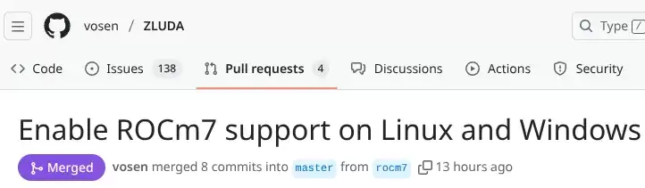 破局英伟达CUDA护城河:ZLUDA适配ROCm 7,让A卡读懂N卡代码