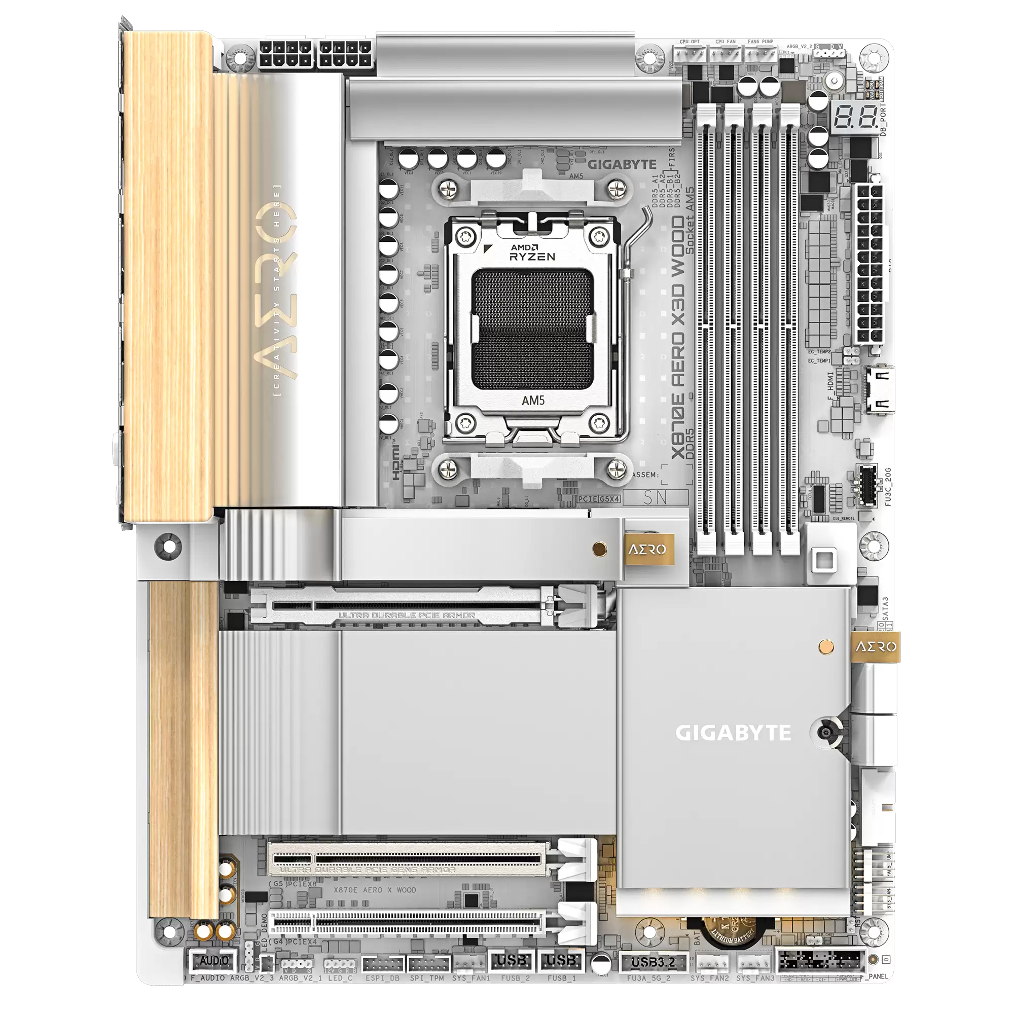 技嘉 X870E AERO X3D WOOD 木质美学主板上市，3999 元