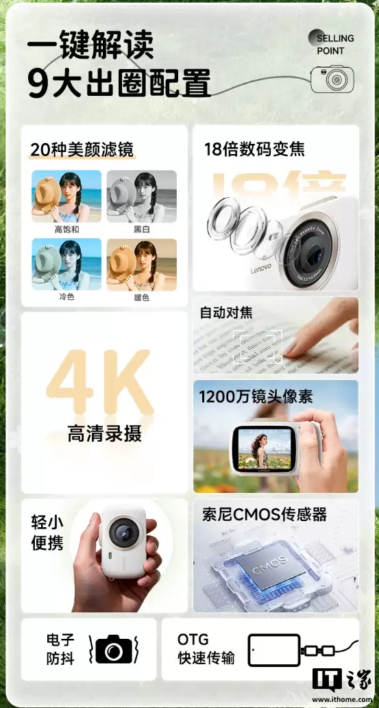 联想推出 X1 数码相机：小巧可爱造型、12MP 传感器，349 元起