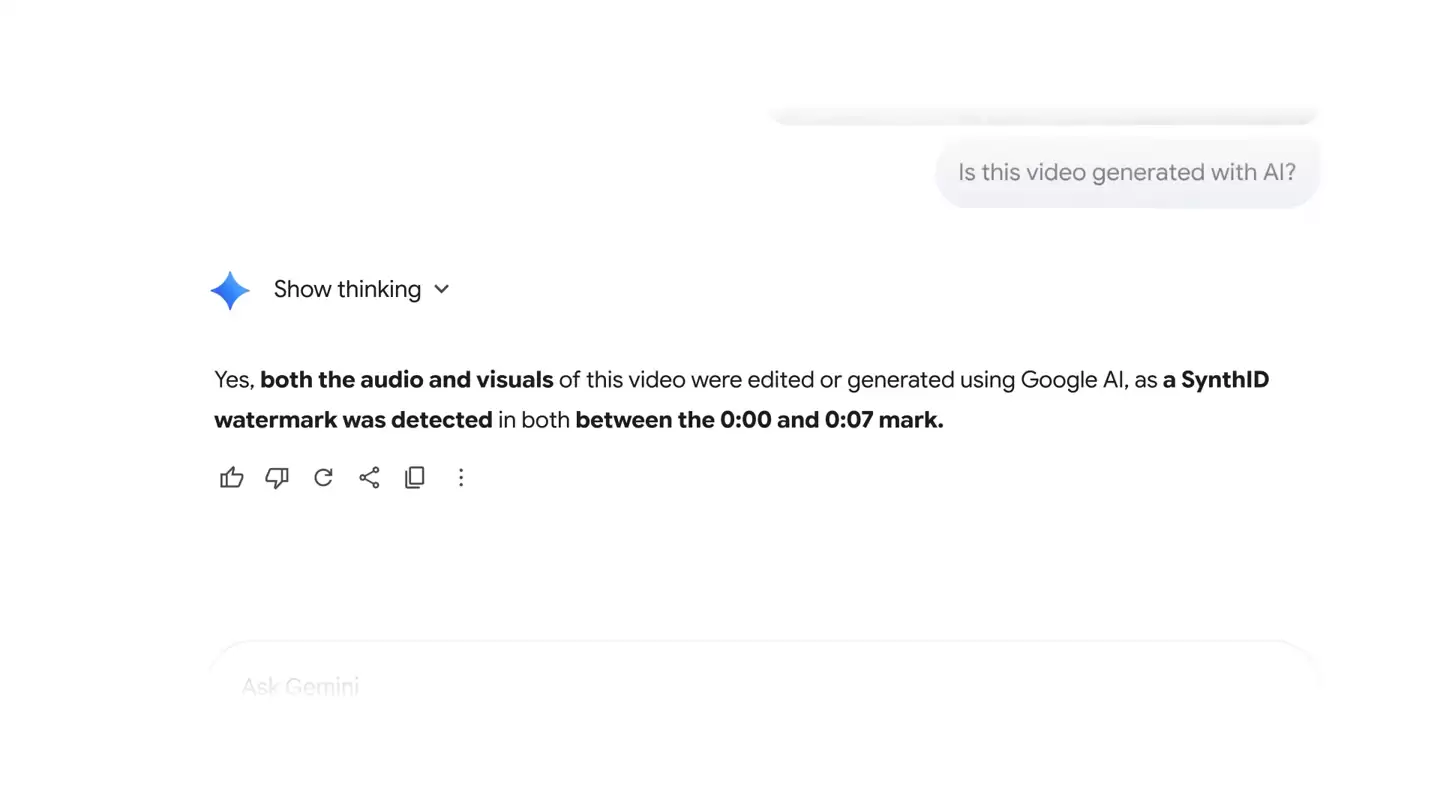 谷歌帮你揪出 AI 视频，Gemini 新增 AI 生成内容检测功能