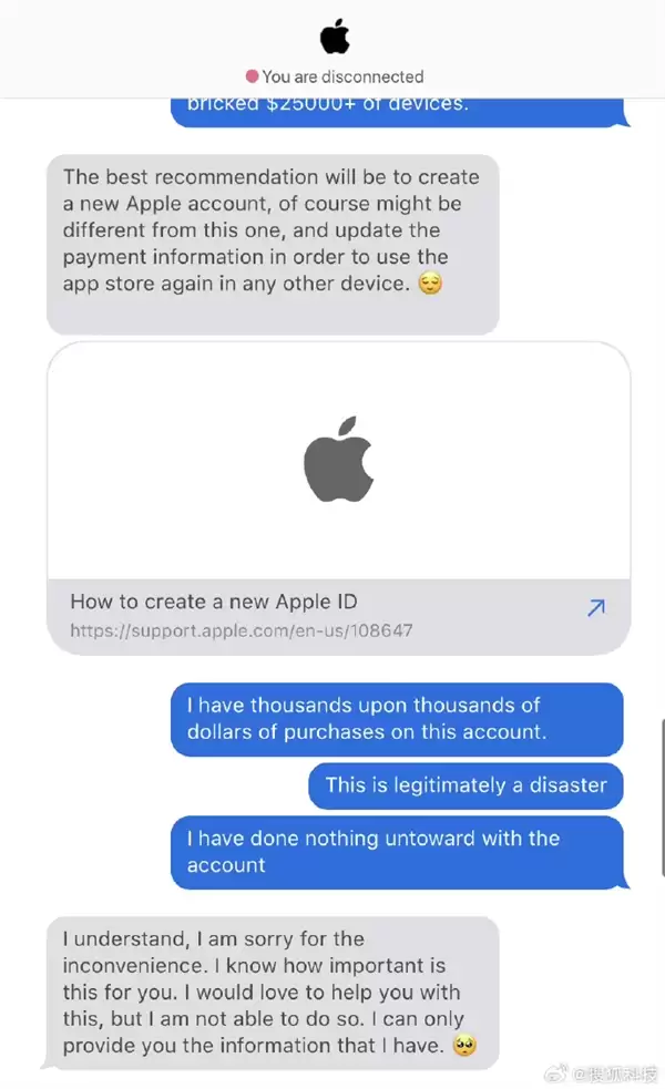 30年果粉兑换礼品卡后被封号:用了25年的Apple ID被永久停用