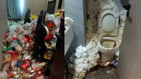 隔着屏幕都想吐！男子蜗居电竞酒店两年 垃圾堆一米高