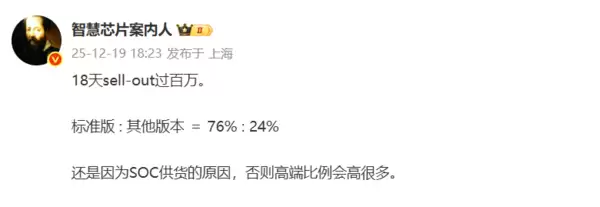 比上代暴增115%!华为Mate 80系列18天内销量破百万:4699元标准版占76%