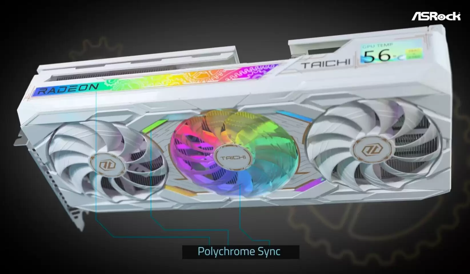 华擎推出 RX 9070 XT Taichi 白色显卡,自带 2 英寸 LCD 小屏
