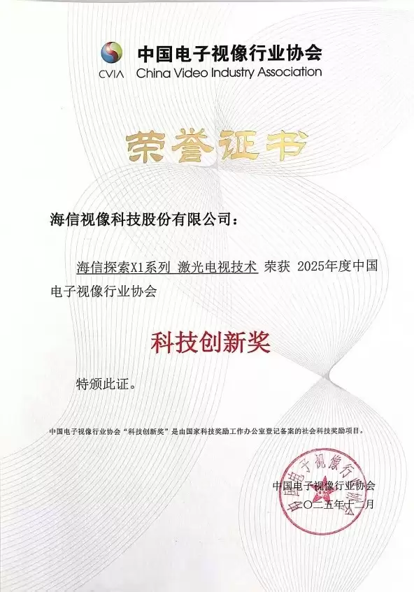 致敬电视百年史海信RGB-Mini LED和激光电视斩获科技创新大奖