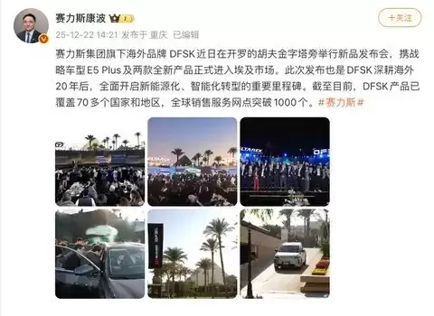 DFSK登陆埃及发布E5 Plus,加速全球新能源布局