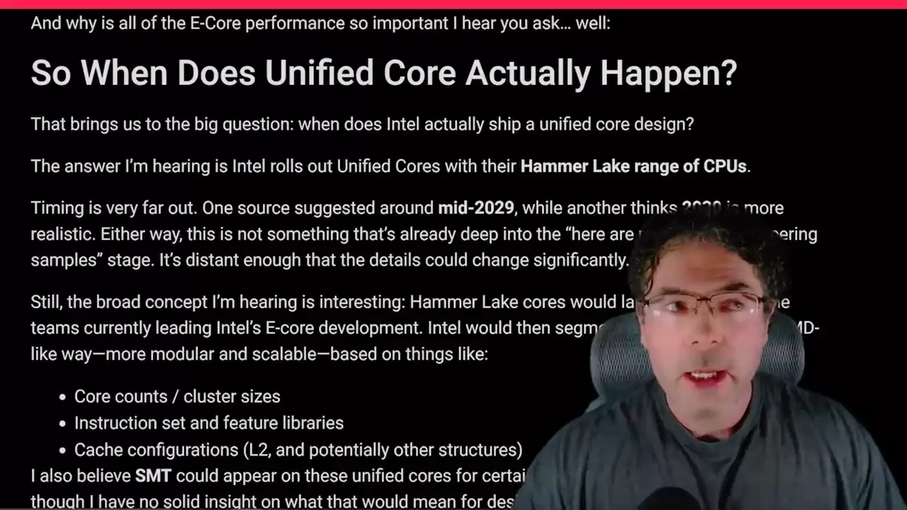 英特尔 Hammer Lake 处理器曝光：“统一核心”设计，恐终结“大小核”时代