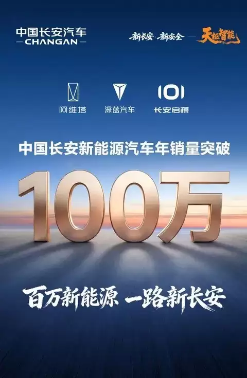 长安汽车新能源销量破百万，多品牌协同加速全球化布局