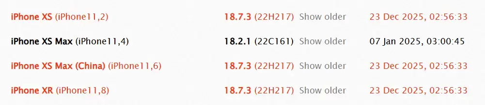 苹果向 iPhone XS Max、iPad 7 等推送 iOS / iPadOS 18.7.3 更新