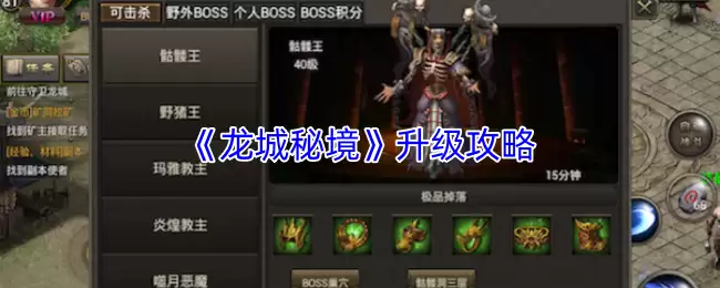 《龙城秘境》升级攻略
