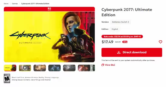 Switch 2低价上線賽博朋克2077創歷史新低，掌機能否重現3A未來？