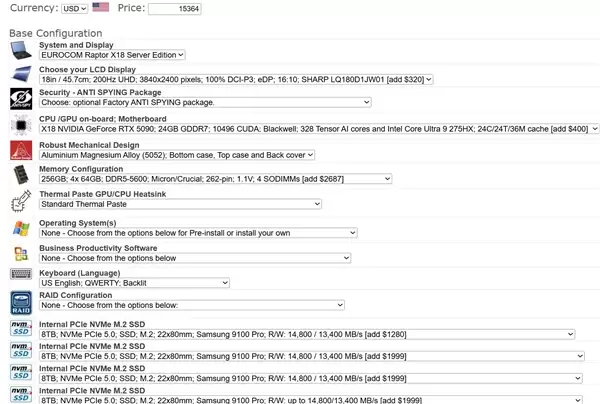 售价超10万元的顶级笔记本！Eurocom新品用上256GB DDR5、RTX 5090