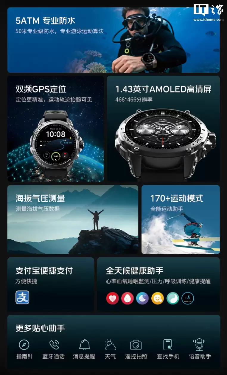 联想 Lenovo Watch GT Pro 手表首发:双频 GPS 定位系统、最长 27 天续航,899 元