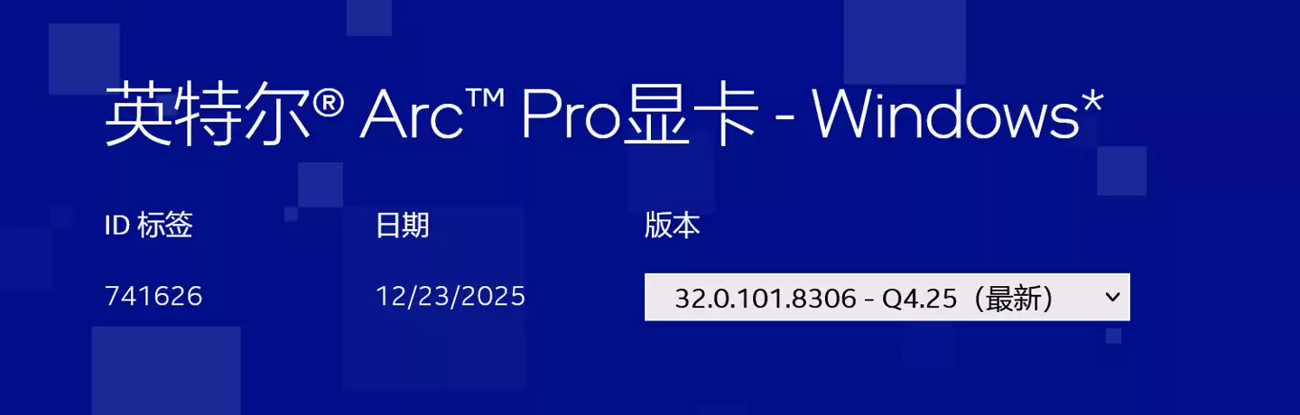 英特尔推出 2025Q4 版锐炫 Arc Pro 专业显卡驱动：核显可分得更多内存