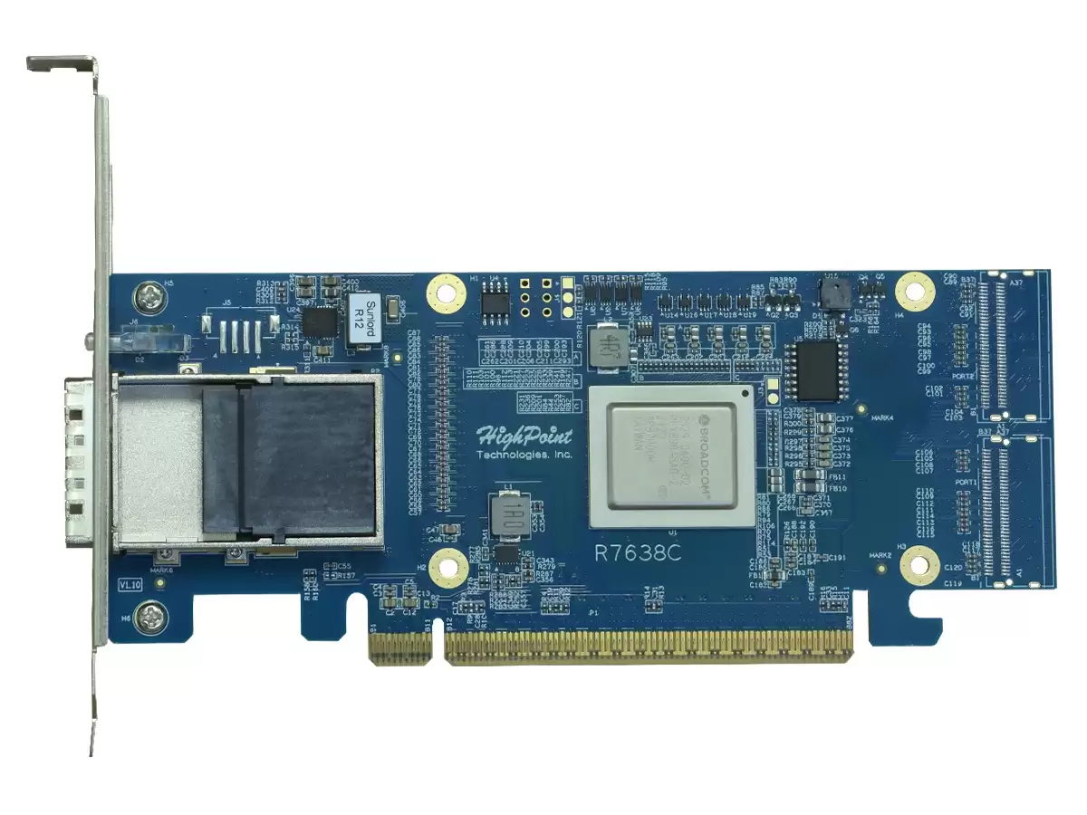 HighPoint 推出业界首款独立 PCIe 5.0×16 CopprLink 外接适配器 Rocket 7634D