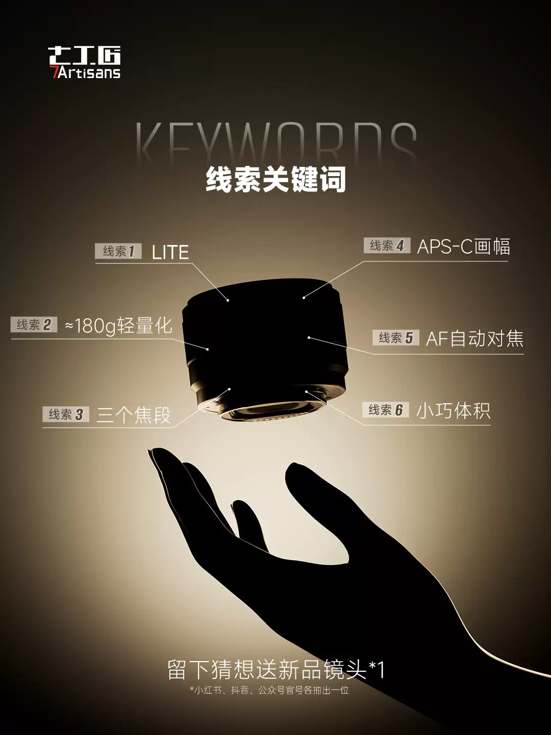 七工匠 LITE 系列半画幅自动对焦镜头曝光:180 克轻巧设计,25/35/50mm 焦段