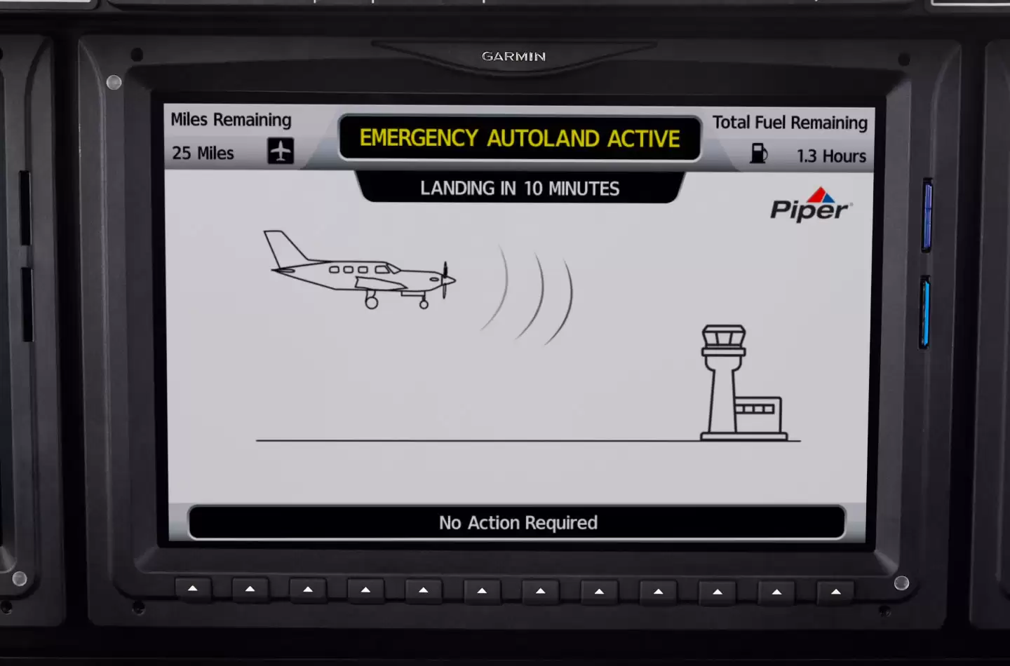 佳明 Garmin Autoland 飞机自动着陆系统首次真实场景激活，成功降落