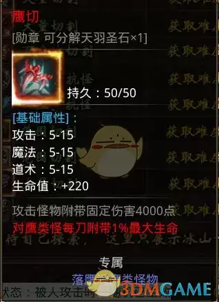 《小鱼传奇》核心装备出处地图