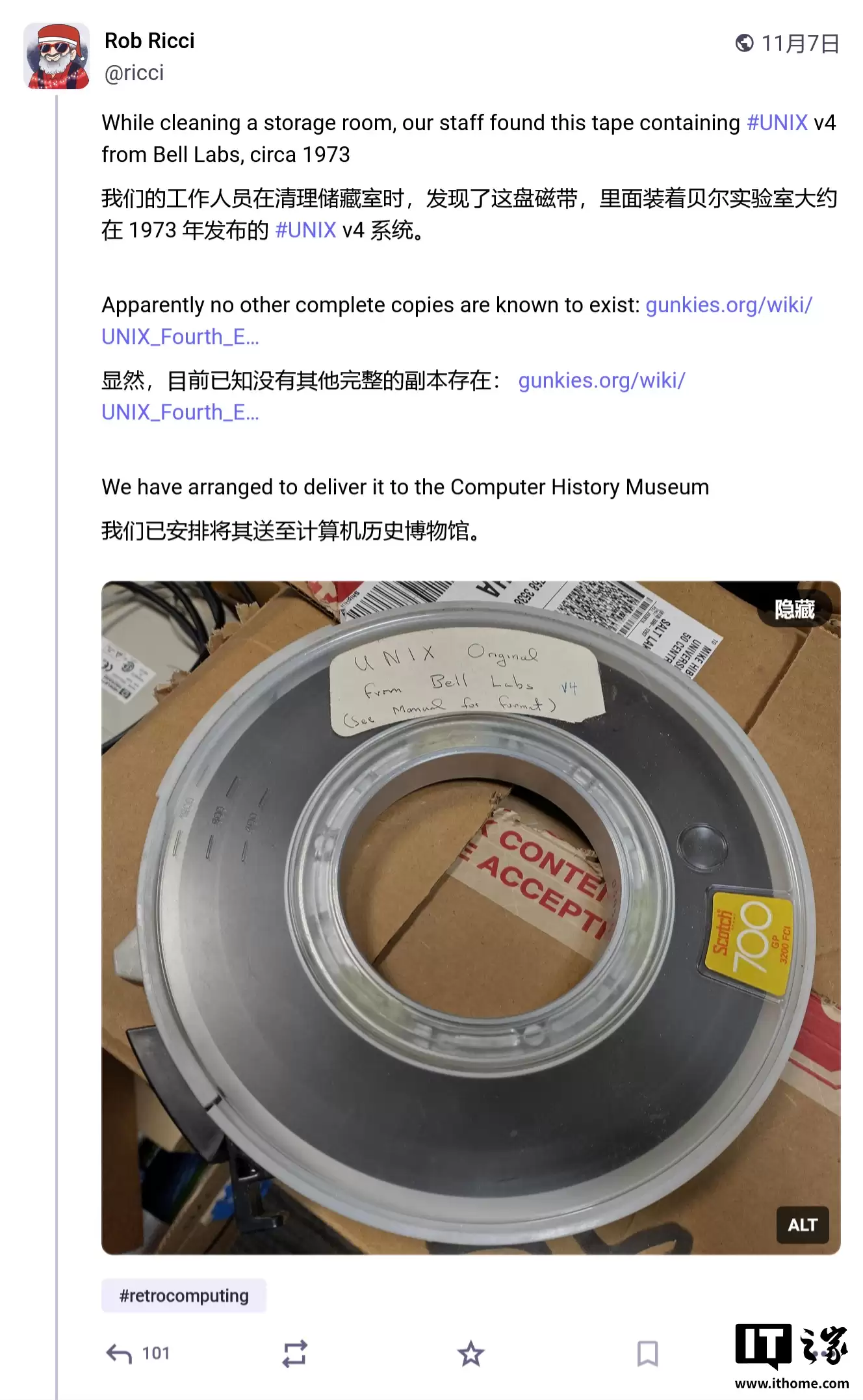 已知全球唯一:52年历史鼻祖级C语言系统Unix v4被成功恢复