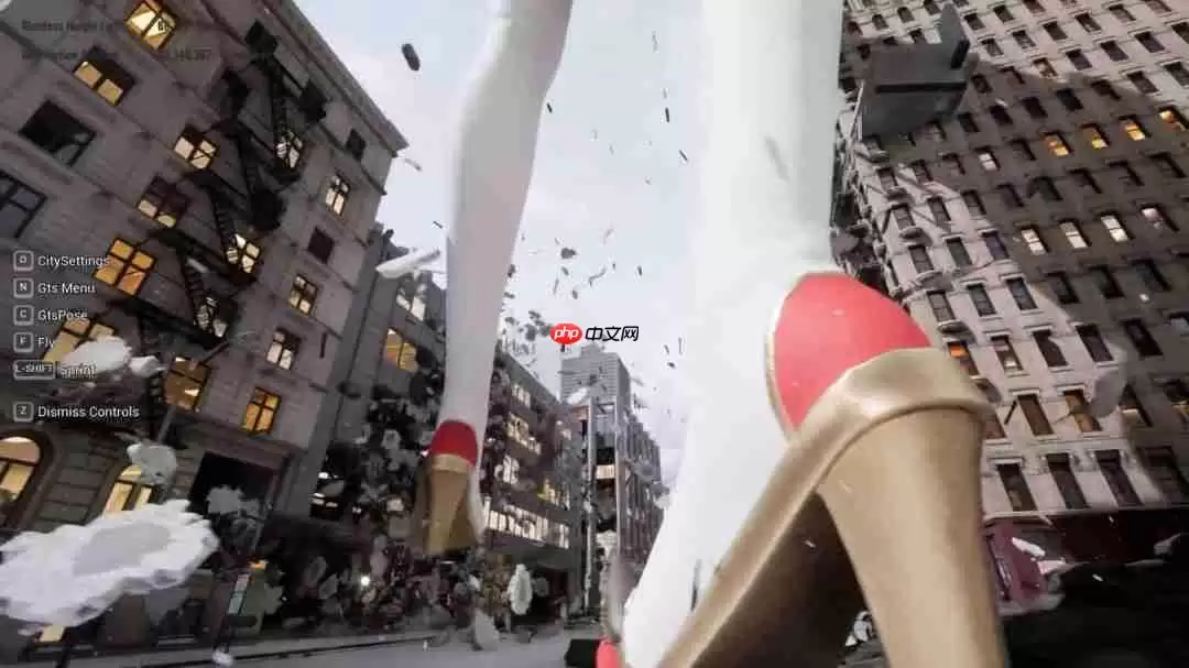 《女巨人游乐园》更新圣诞造型 白袜红高跟践踏城市