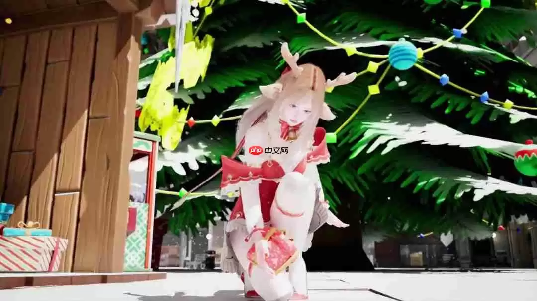 《女巨人游乐园》更新圣诞造型 白袜红高跟践踏城市