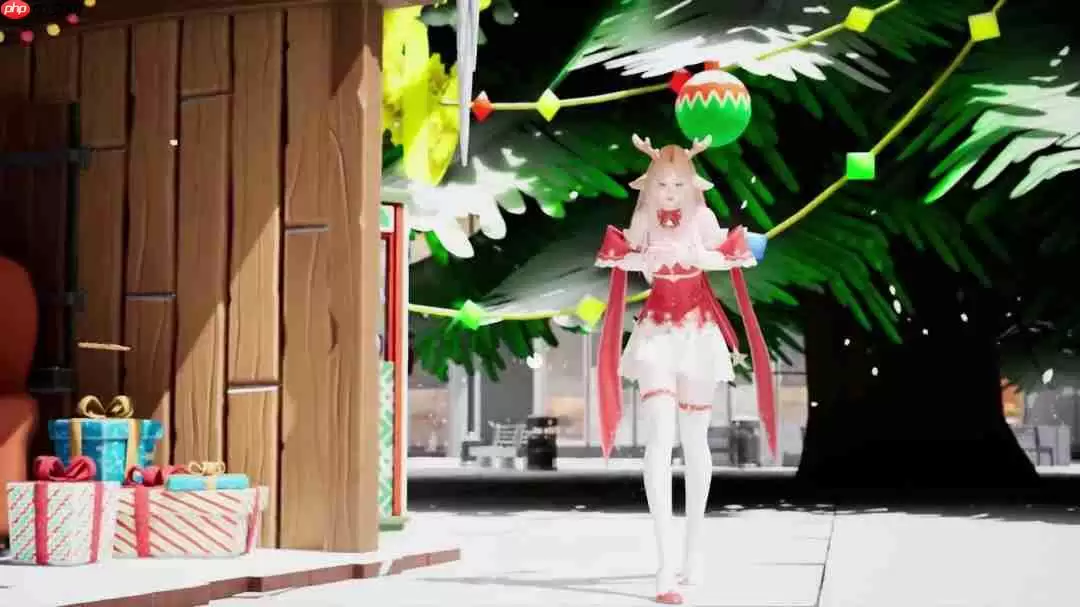 《女巨人游乐园》更新圣诞造型 白袜红高跟践踏城市