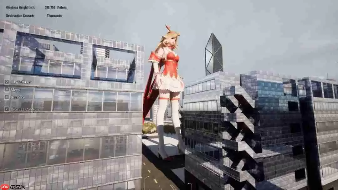 《女巨人游乐园》更新圣诞造型 白袜红高跟践踏城市