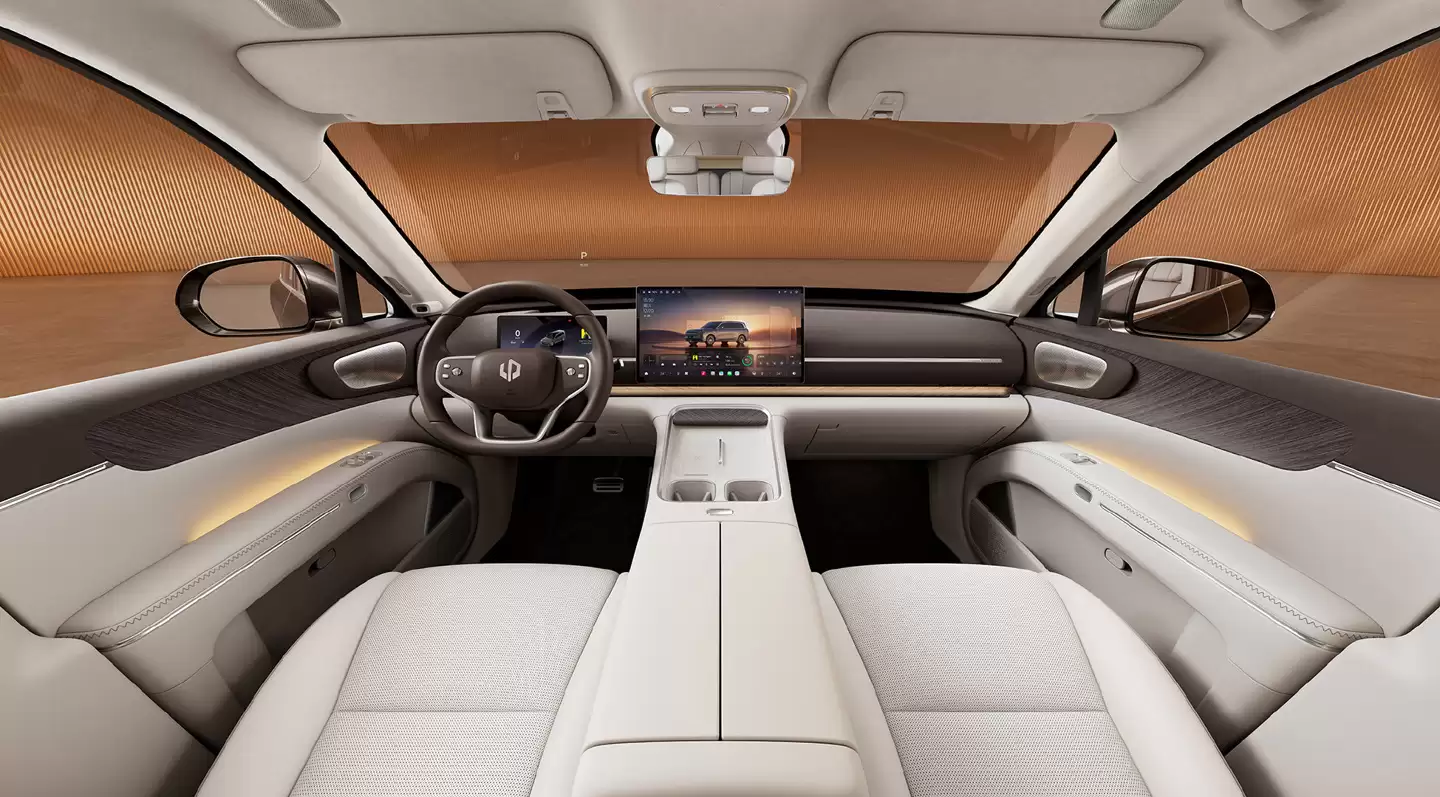 零跑 D19 车型更多内饰细节公布:半苯胺头层真皮、25m² 软包等