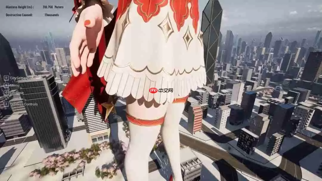 《女巨人游乐园》更新圣诞造型 白袜红高跟践踏城市