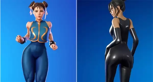 《堡垒之夜》性感翘臀皮肤对比:天然身材VS整形