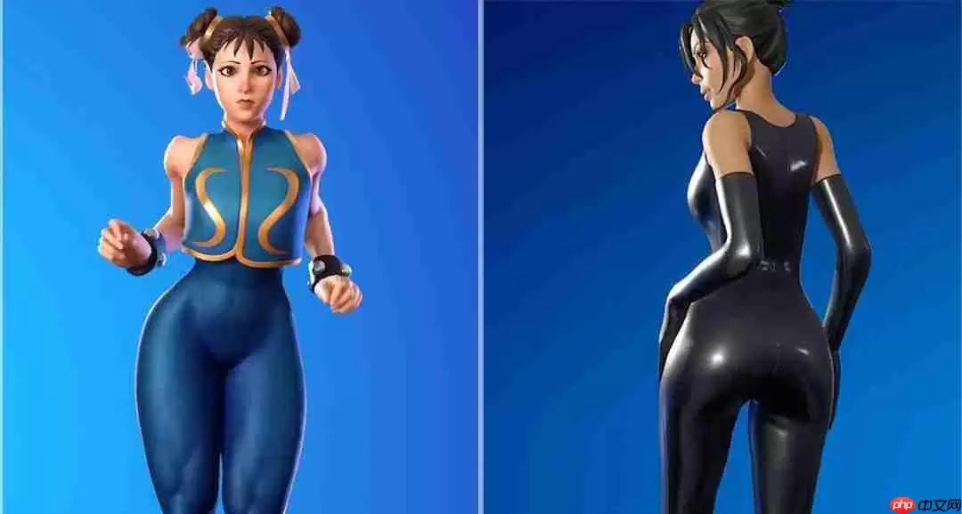 《堡垒之夜》性感翘臀皮肤对比：天然身材VS整形