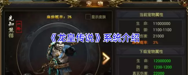 《龙王传说》系统介绍