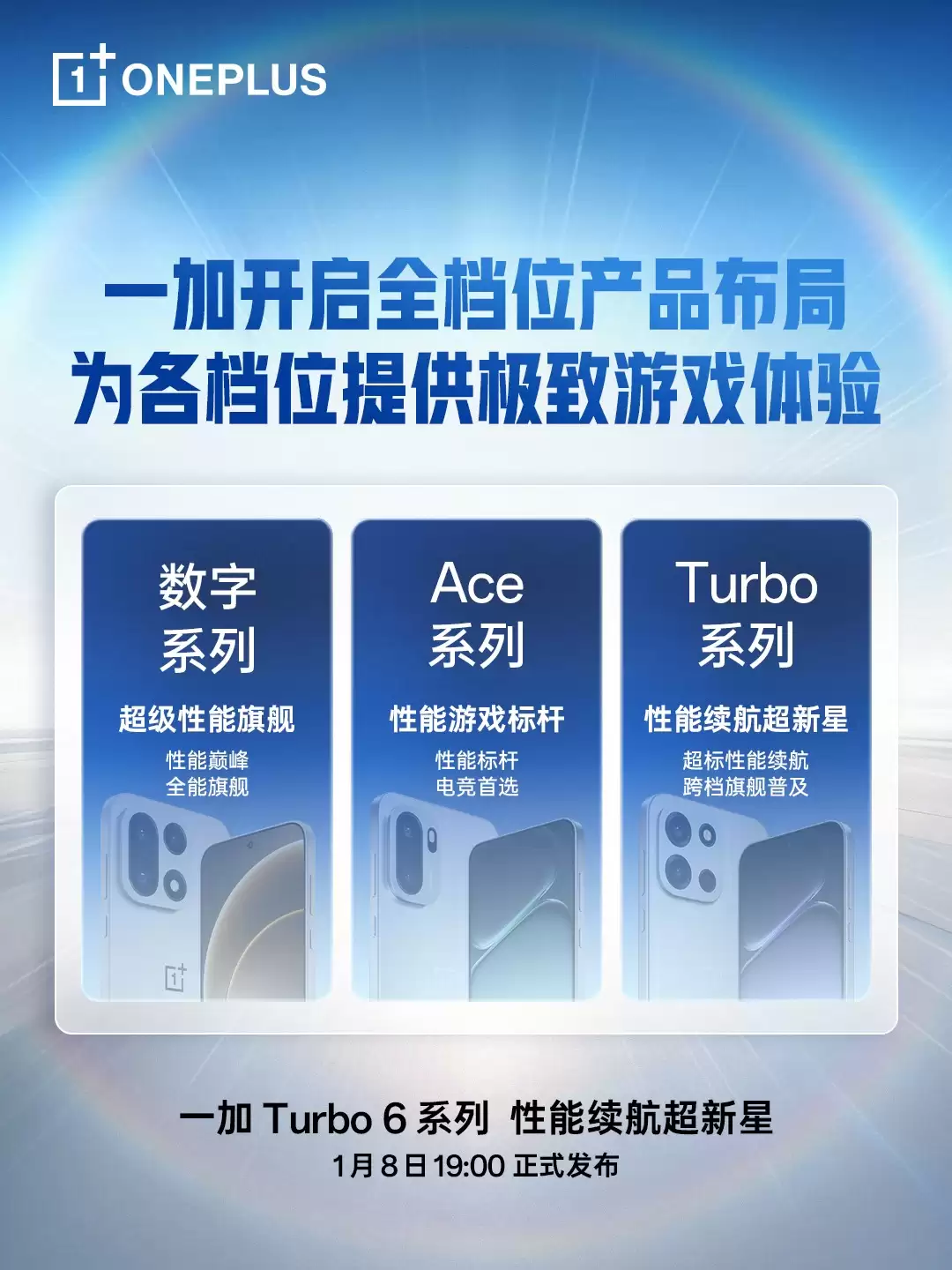 一加 Turbo 6系列定档1月8日发布：双机型主打性能续航，开启全档位产品布局